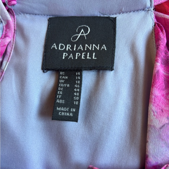 Adrianna Papell Vibrant Pink and Lavender Sleeveless Dress Size 14 - Picture 5 of 7